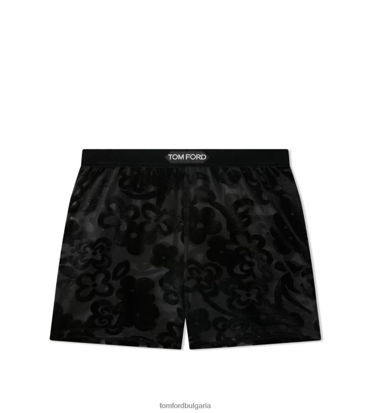 Жени облекло боксерки Devore с флорален тюл на иглика черен TOM FORD B880D1393