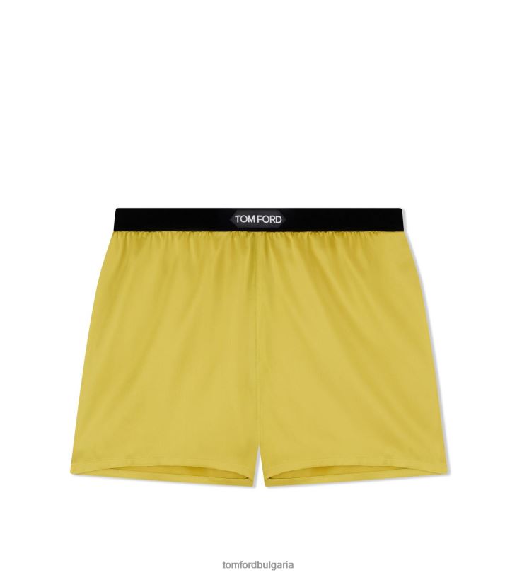 Жени облекло еластични копринени сатенени боксерки шартейз цитрин TOM FORD B880D1396