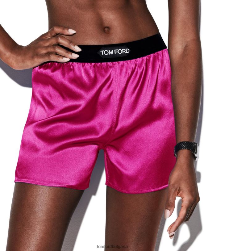 Жени облекло еластични копринени сатенени боксерки горещо розово TOM FORD B880D1397