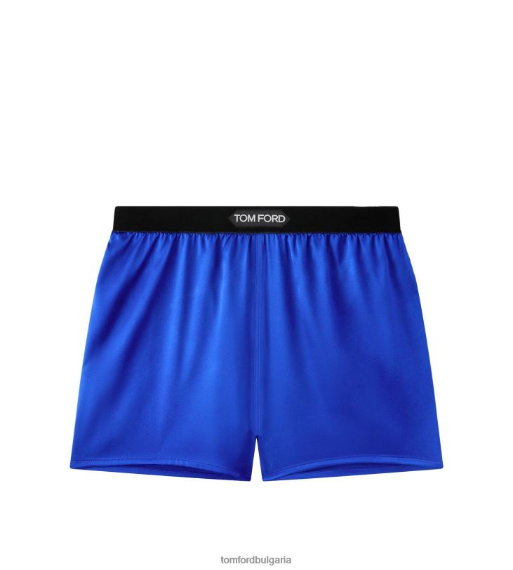 Жени облекло еластични копринени сатенени боксерки кобалтово синьо TOM FORD B880D1398