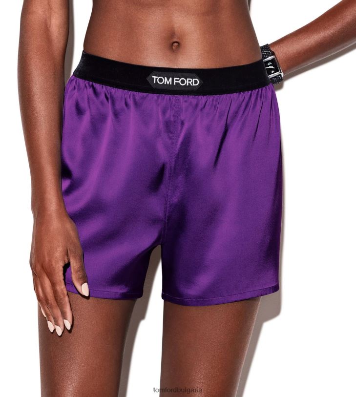 Жени облекло еластични копринени сатенени боксерки аметист TOM FORD B880D1399