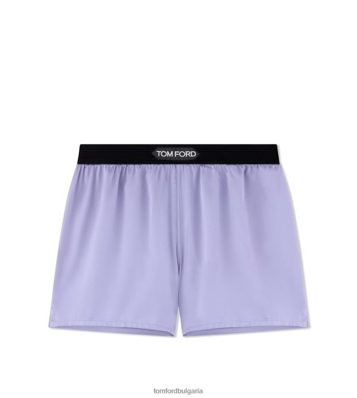 Жени облекло еластични копринени сатенени боксерки бледо пармско виолетово TOM FORD B880D1400