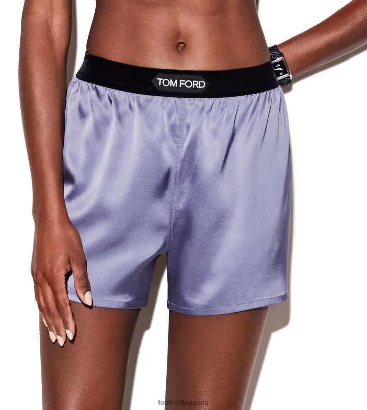Жени облекло еластични копринени сатенени боксерки бледо пармско виолетово TOM FORD B880D1400