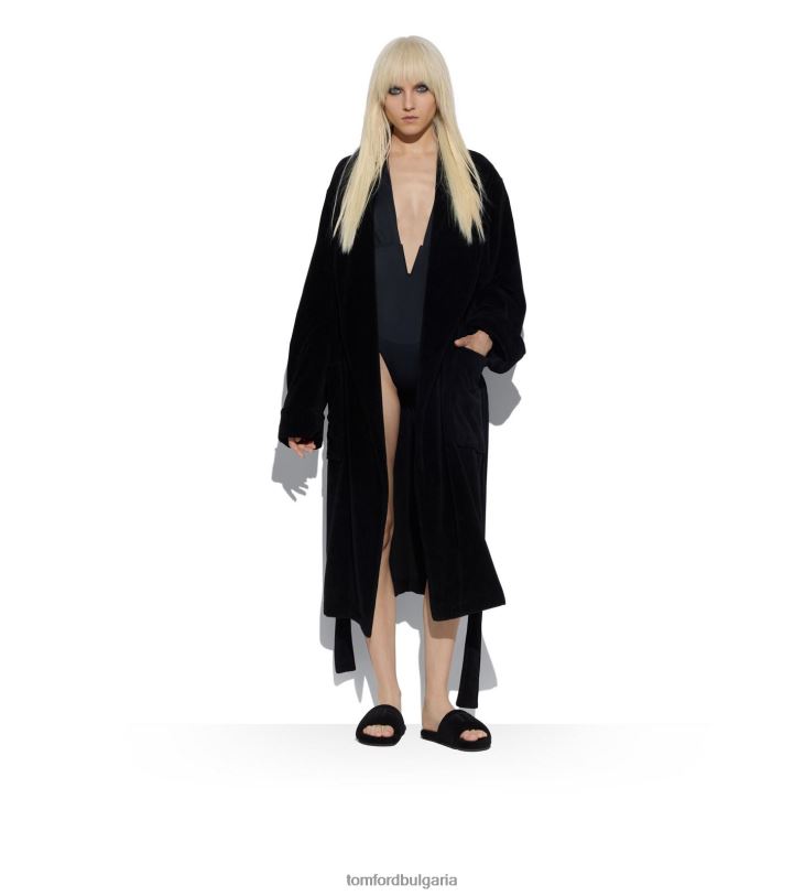 Жени облекло хавлиена памучна роба черен TOM FORD B880D1414