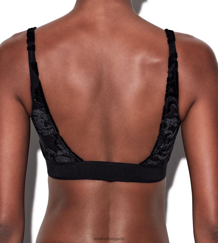 Жени облекло иглика флорален тюл devore' подпис bralette черен TOM FORD B880D1367