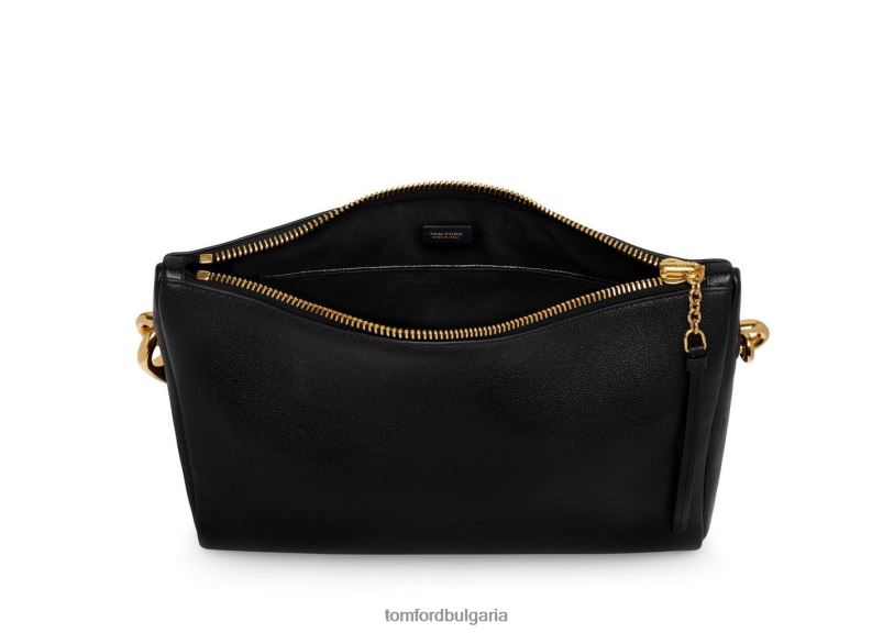 Жени аксесоар зърнеста кожа Carine голям скитник черен TOM FORD B880D1496