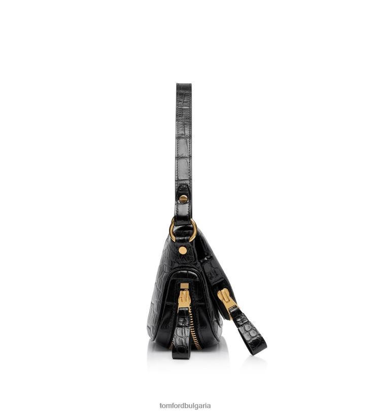 Жени аксесоар щампована кожена чанта Jennifer през рамо черен TOM FORD B880D1476