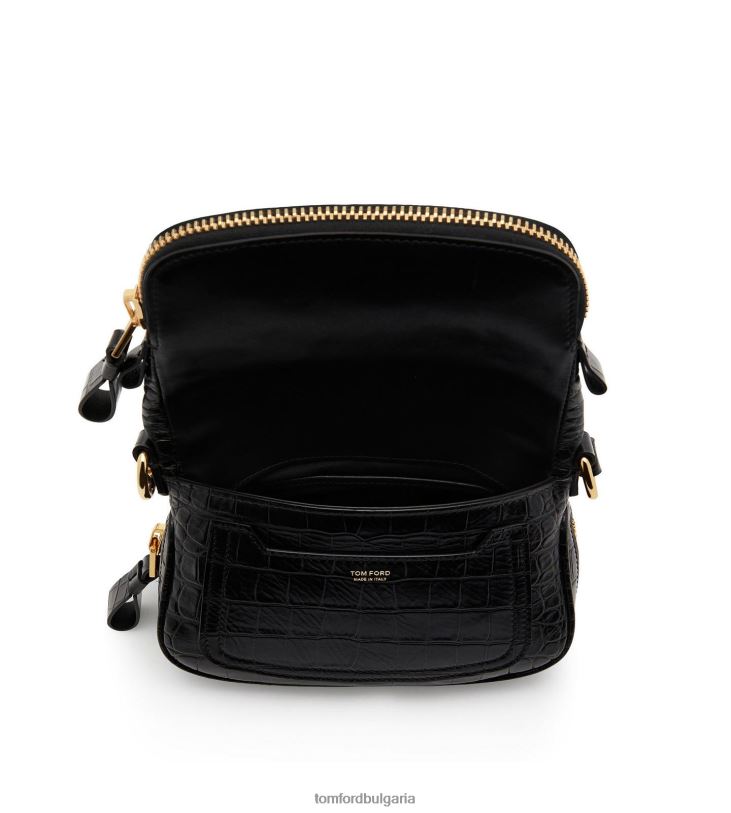 Жени аксесоар щампована кожена чанта Jennifer през рамо черен TOM FORD B880D1476