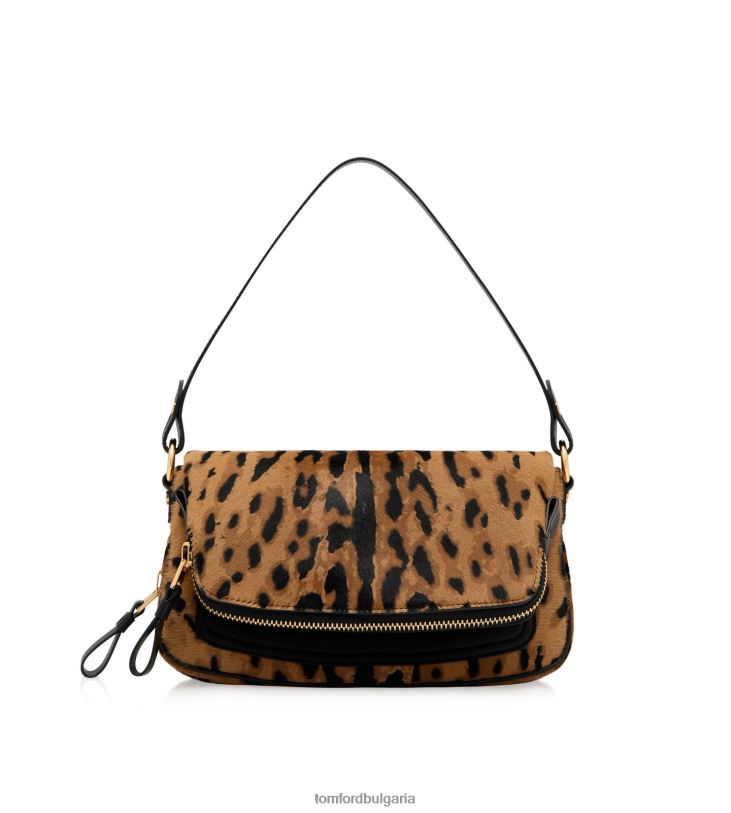 Жени аксесоар чанта Jennifer през рамо с телешка коса черно/бежово + черно TOM FORD B880D1505