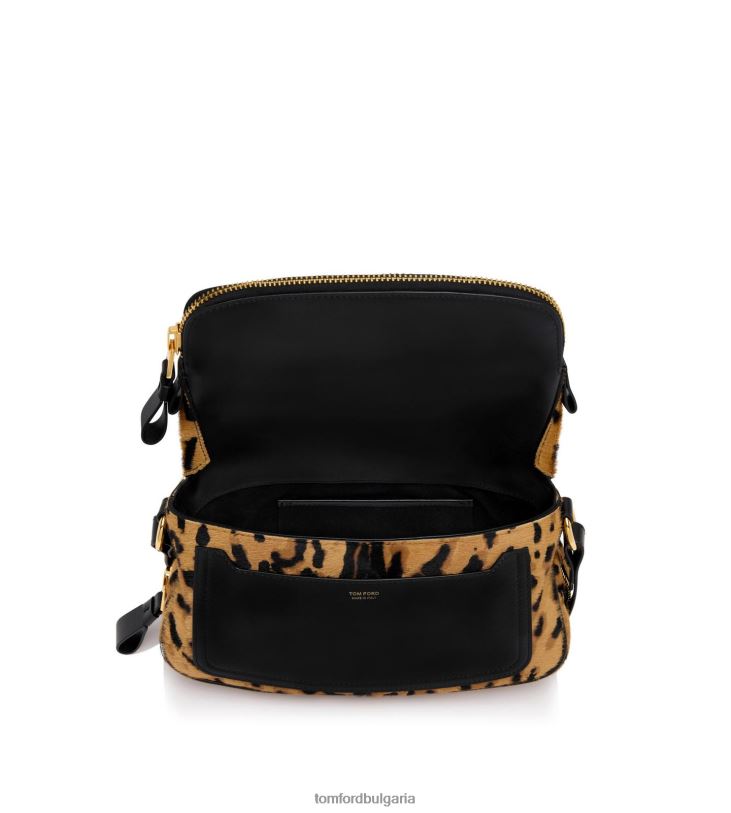 Жени аксесоар чанта Jennifer през рамо с телешка коса черно/бежово + черно TOM FORD B880D1505