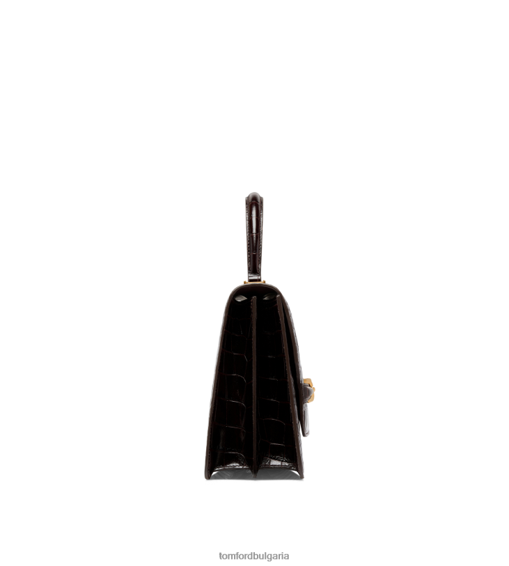 Жени аксесоар лъскава щампована крокодилска кожа Уитни средна горна дръжка еспресо TOM FORD B880D1489