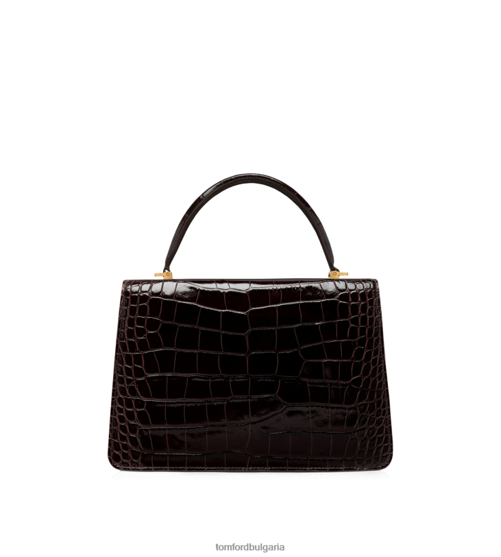 Жени аксесоар лъскава щампована крокодилска кожа Уитни средна горна дръжка еспресо TOM FORD B880D1489