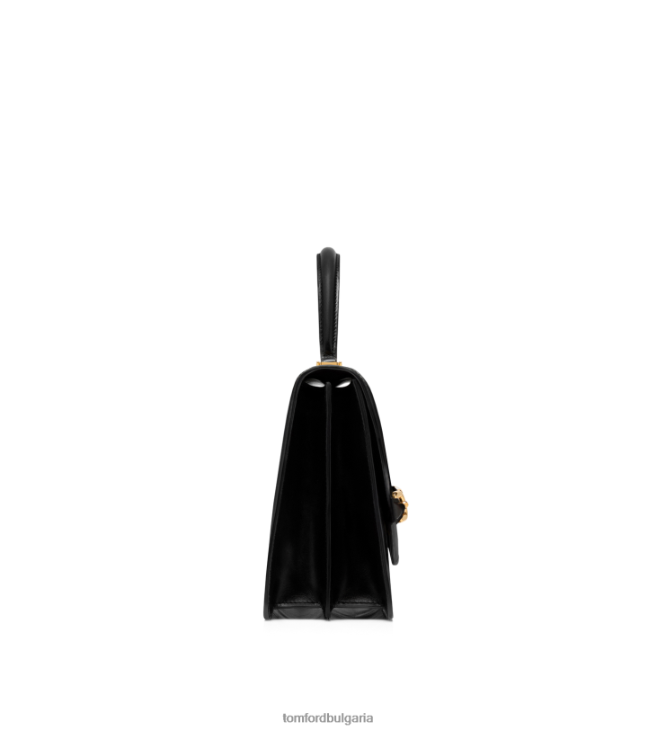 Жени аксесоар средна горна дръжка от кожа Whitney с ефект палмелато черен TOM FORD B880D1509