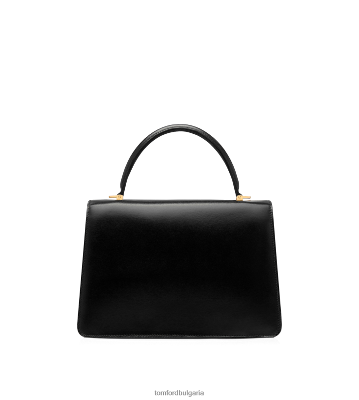 Жени аксесоар средна горна дръжка от кожа Whitney с ефект палмелато черен TOM FORD B880D1509