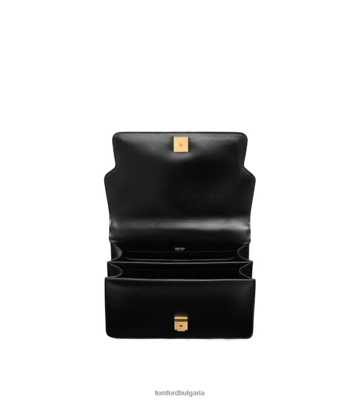 Жени аксесоар средна горна дръжка от кожа Whitney с ефект палмелато черен TOM FORD B880D1509