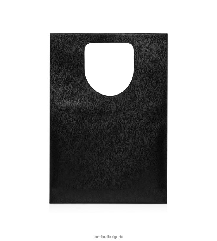 Жени аксесоар плоска чанта alix от зърнеста кожа черен TOM FORD B880D1503