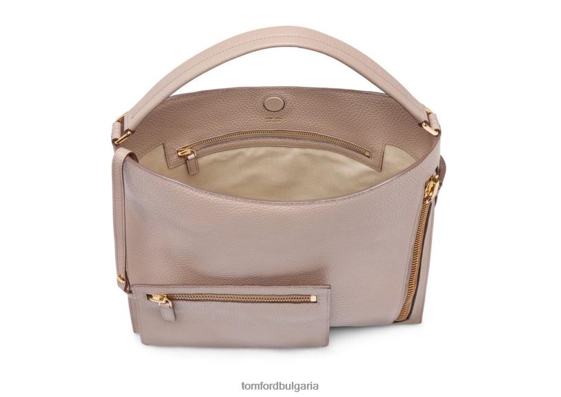Жени аксесоар зърнеста кожа малък alix hobo копринено кафяво TOM FORD B880D1479