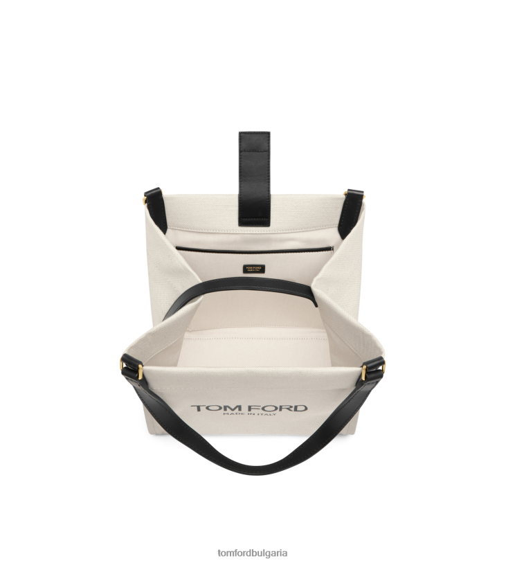 Жени аксесоар памучно платно и гладка кожа amalfi средна чантичка въже черно TOM FORD B880D1510