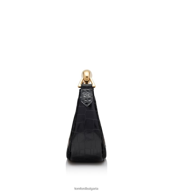 Жени аксесоар лъскава щампована крокодилска кожа bianca mini hobo черен TOM FORD B880D1484