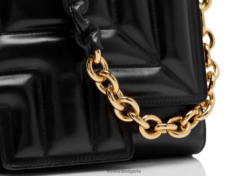 Жени аксесоар ватирана кожена t средна чанта през рамо черен TOM FORD B880D1493