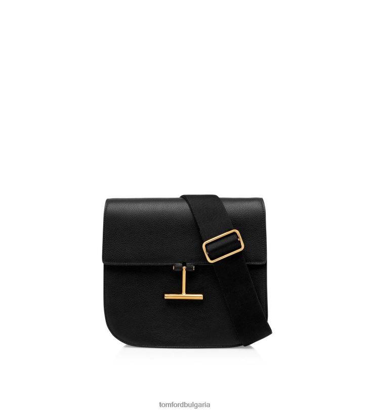 Жени аксесоар зърнеста кожа тара средно кръстосано тяло черен TOM FORD B880D1449