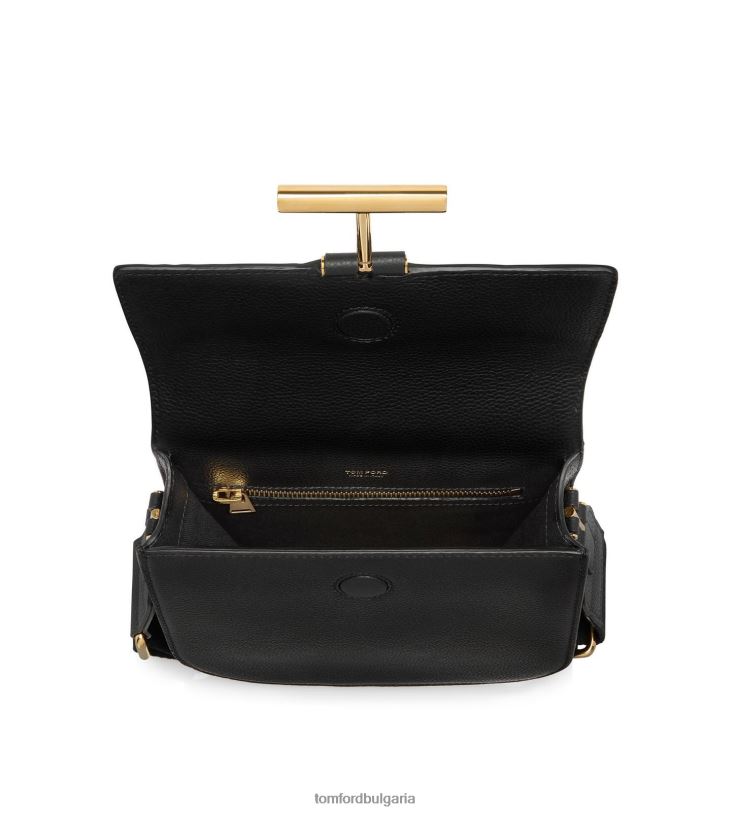 Жени аксесоар зърнеста кожа тара мини crossbody черен TOM FORD B880D1444