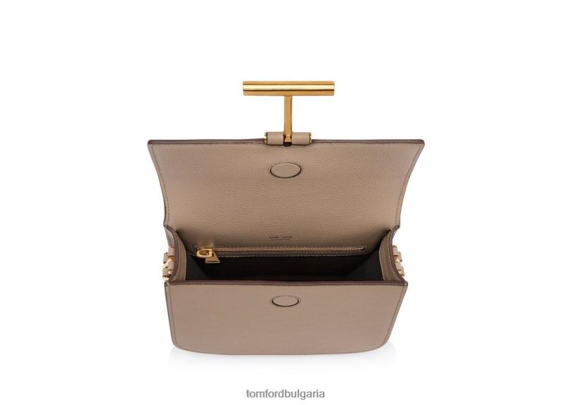 Жени аксесоар зърнеста кожа тара мини crossbody копринено кафяво TOM FORD B880D1447