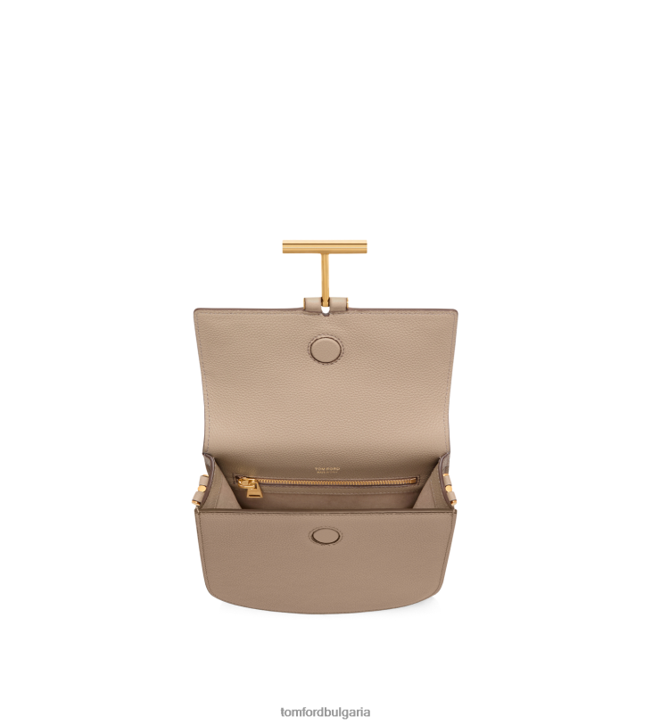 Жени аксесоар зърнеста кожа тара мини crossbody копринено кафяво TOM FORD B880D1460