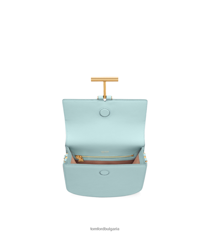 Жени аксесоар зърнеста кожа тара мини crossbody пастелно синьо TOM FORD B880D1461