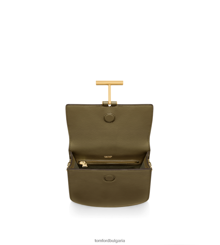 Жени аксесоар зърнеста кожа тара мини crossbody маслина TOM FORD B880D1462