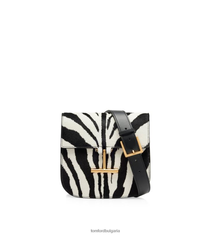 Жени аксесоар зебра щампа коса телешка тара мини crossbody черно/бяло + черно TOM FORD B880D1474
