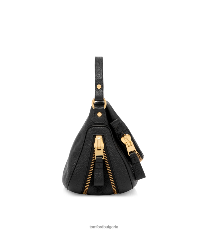 Жени аксесоар средно голяма чанта с двойна презрамка от зърнеста кожа jennifer черен TOM FORD B880D1454