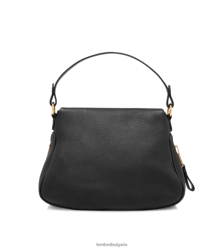 Жени аксесоар средно голяма чанта с двойна презрамка от зърнеста кожа jennifer черен TOM FORD B880D1454