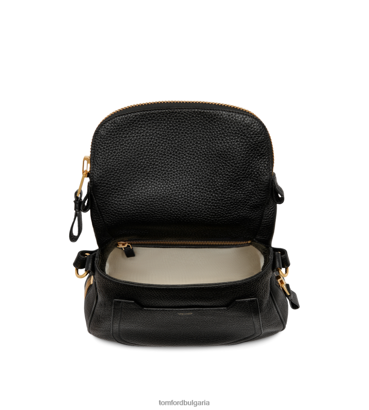 Жени аксесоар средно голяма чанта с двойна презрамка от зърнеста кожа jennifer черен TOM FORD B880D1454