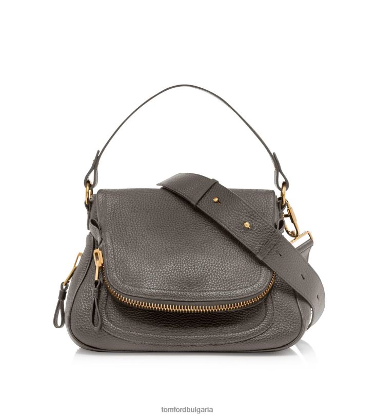 Жени аксесоар средно голяма чанта с двойна презрамка от зърнеста кожа jennifer графит TOM FORD B880D1455