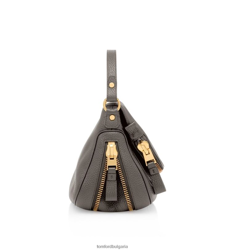 Жени аксесоар средно голяма чанта с двойна презрамка от зърнеста кожа jennifer графит TOM FORD B880D1455