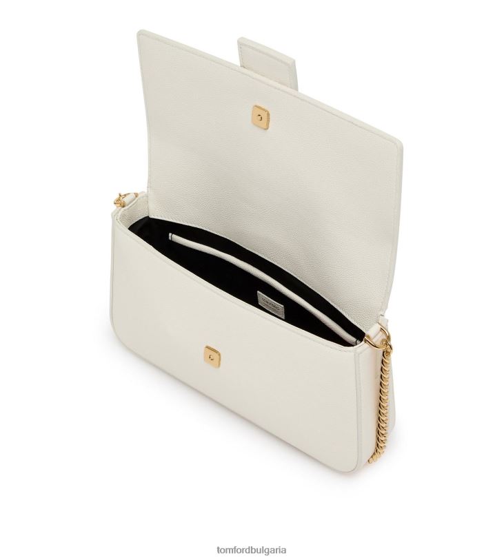 Жени аксесоар чанта през рамо от зърнеста кожа tf верига тебешир TOM FORD B880D1440