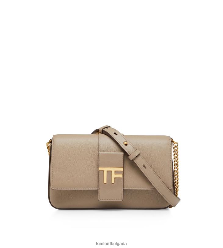 Жени аксесоар чанта през рамо от зърнеста кожа tf верига копринено кафяво TOM FORD B880D1441