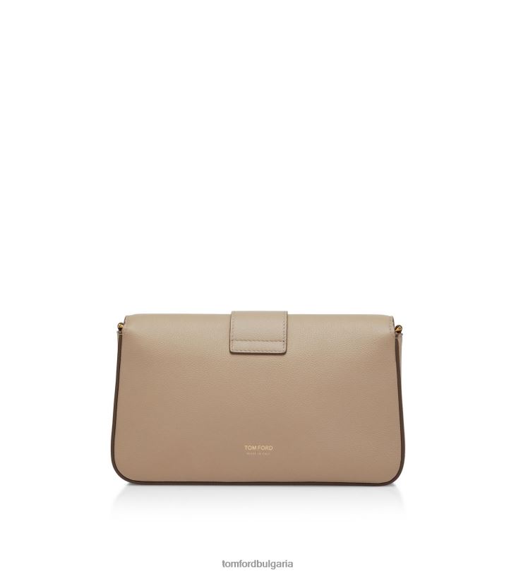 Жени аксесоар чанта през рамо от зърнеста кожа tf верига копринено кафяво TOM FORD B880D1441