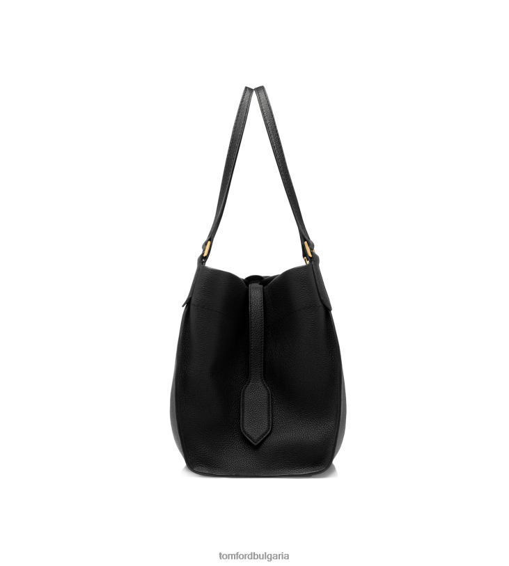 Жени аксесоар средна чантичка от зърнеста кожа тара черен TOM FORD B880D1518