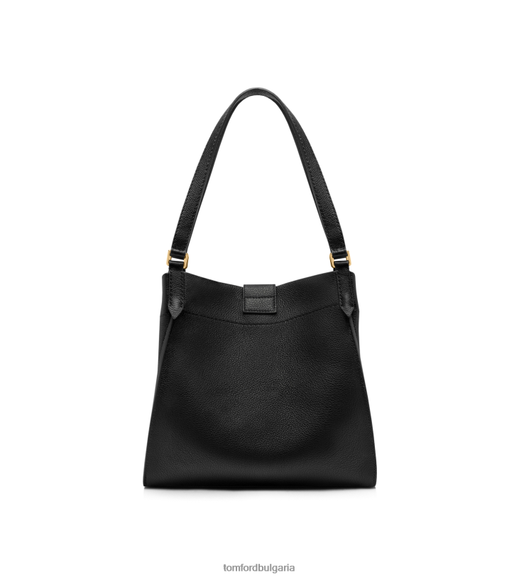 Жени аксесоар средна чантичка от зърнеста кожа тара черен TOM FORD B880D1518