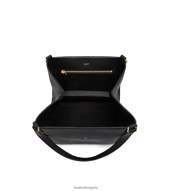 Жени аксесоар средна чантичка от зърнеста кожа тара черен TOM FORD B880D1518