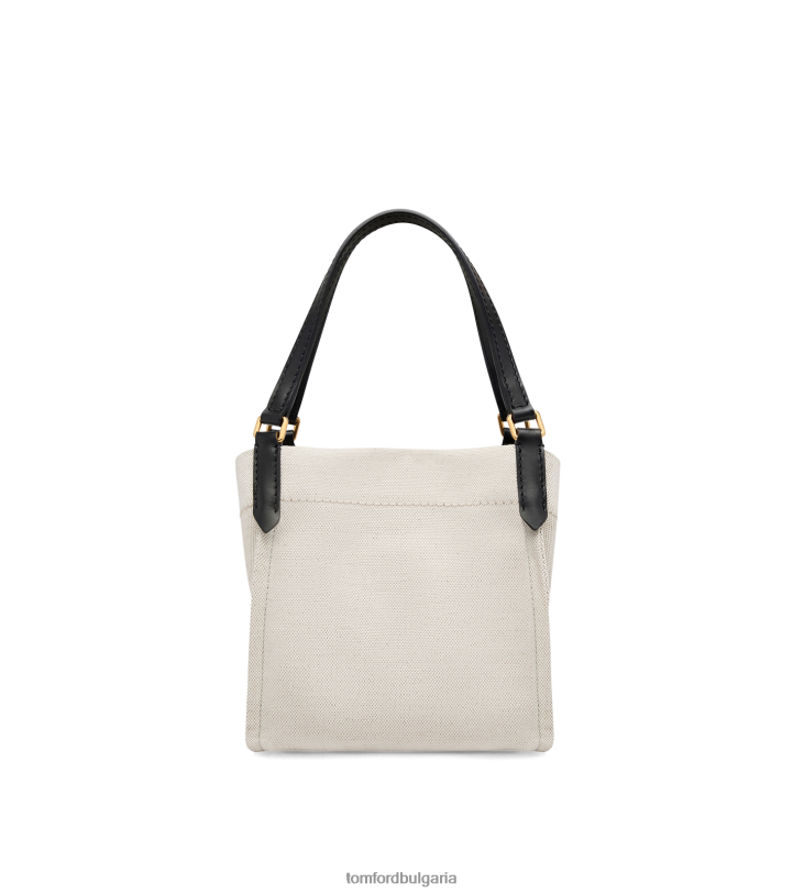 Жени аксесоар малка чантичка от памучно платно и гладка кожа amalfi въже черно TOM FORD B880D1517