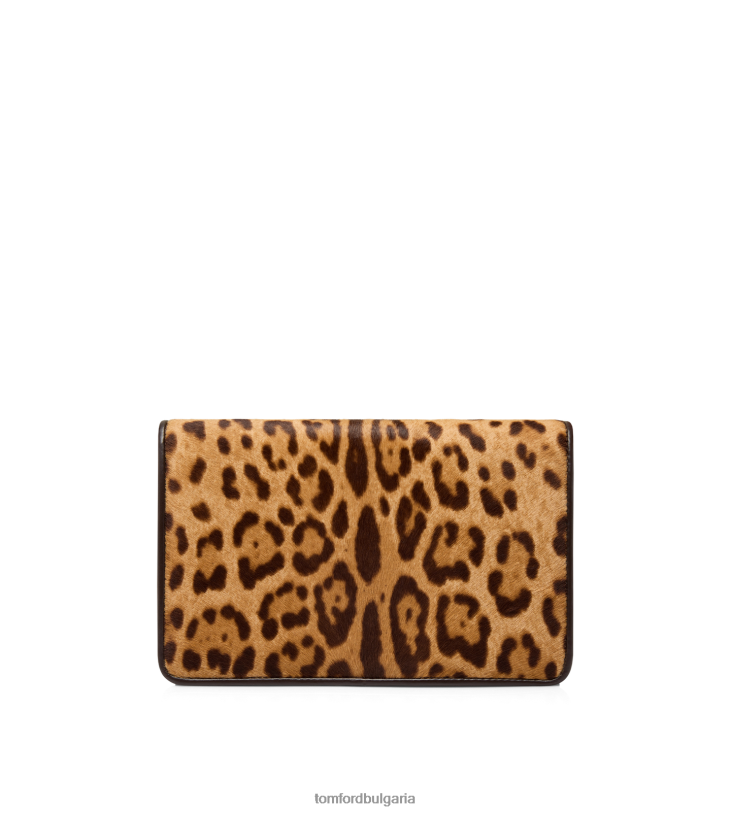 Жени аксесоар леопардов принт телешка коса Уитни малка чанта през рамо кафяво бежово TOM FORD B880D1431