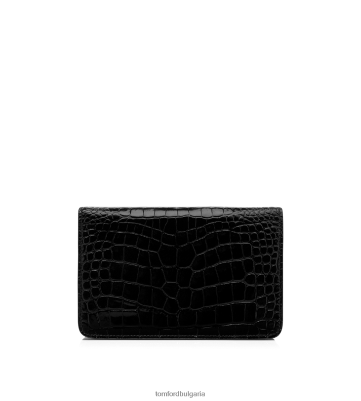 Жени аксесоар малка чанта през рамо Whitney с щампована крокодилска кожа черен TOM FORD B880D1427