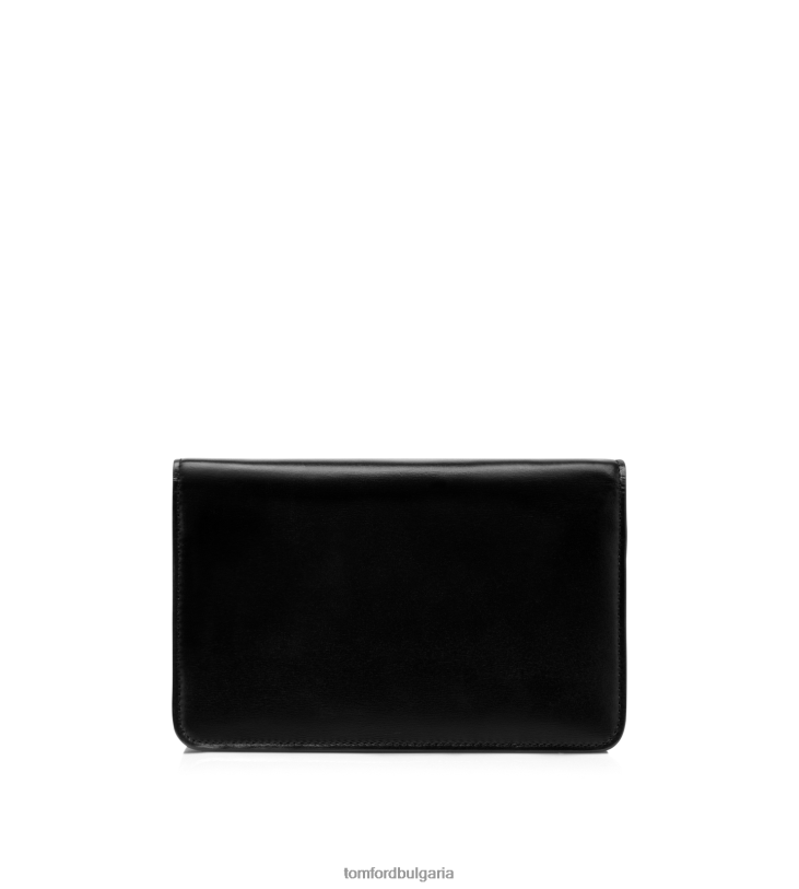 Жени аксесоар малка кожена чанта Whitney с ефект палмелато черен TOM FORD B880D1435