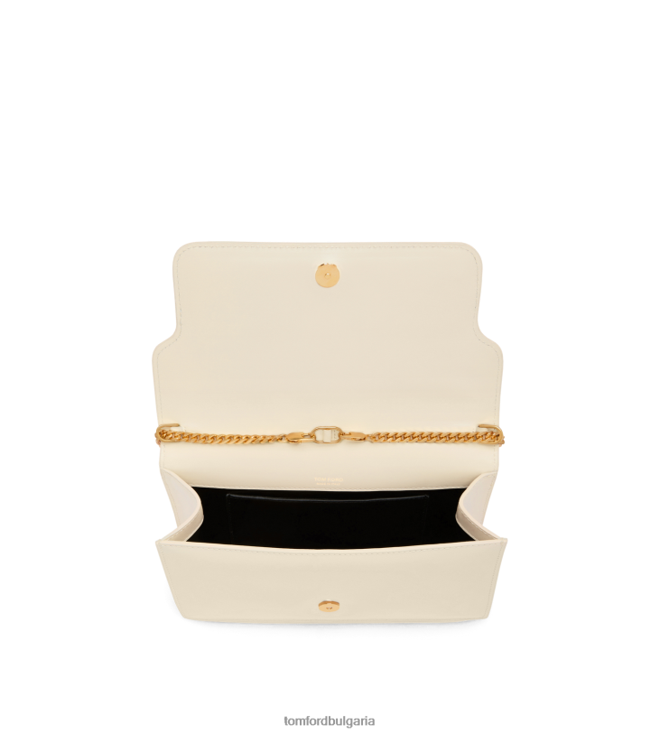 Жени аксесоар малка кожена чанта Whitney с ефект палмелато сметана TOM FORD B880D1436