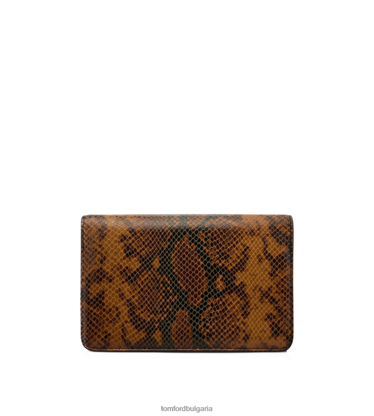 Жени аксесоар малка чанта през рамо Whitney с щампована кожа на питон карамел TOM FORD B880D1437