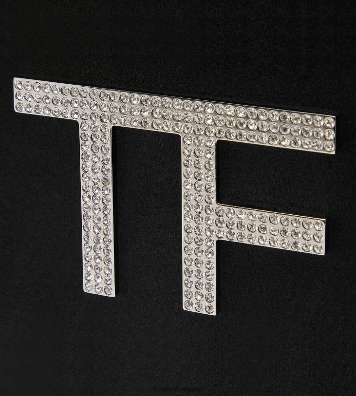 Жени аксесоар украсена с кристали сатенена диско чанта tf черен TOM FORD B880D1417