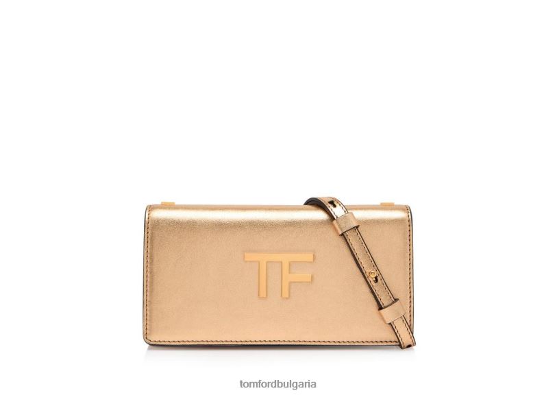 Жени аксесоар мини чанта tf от текстурирана ламинирана кожа злато TOM FORD B880D1419